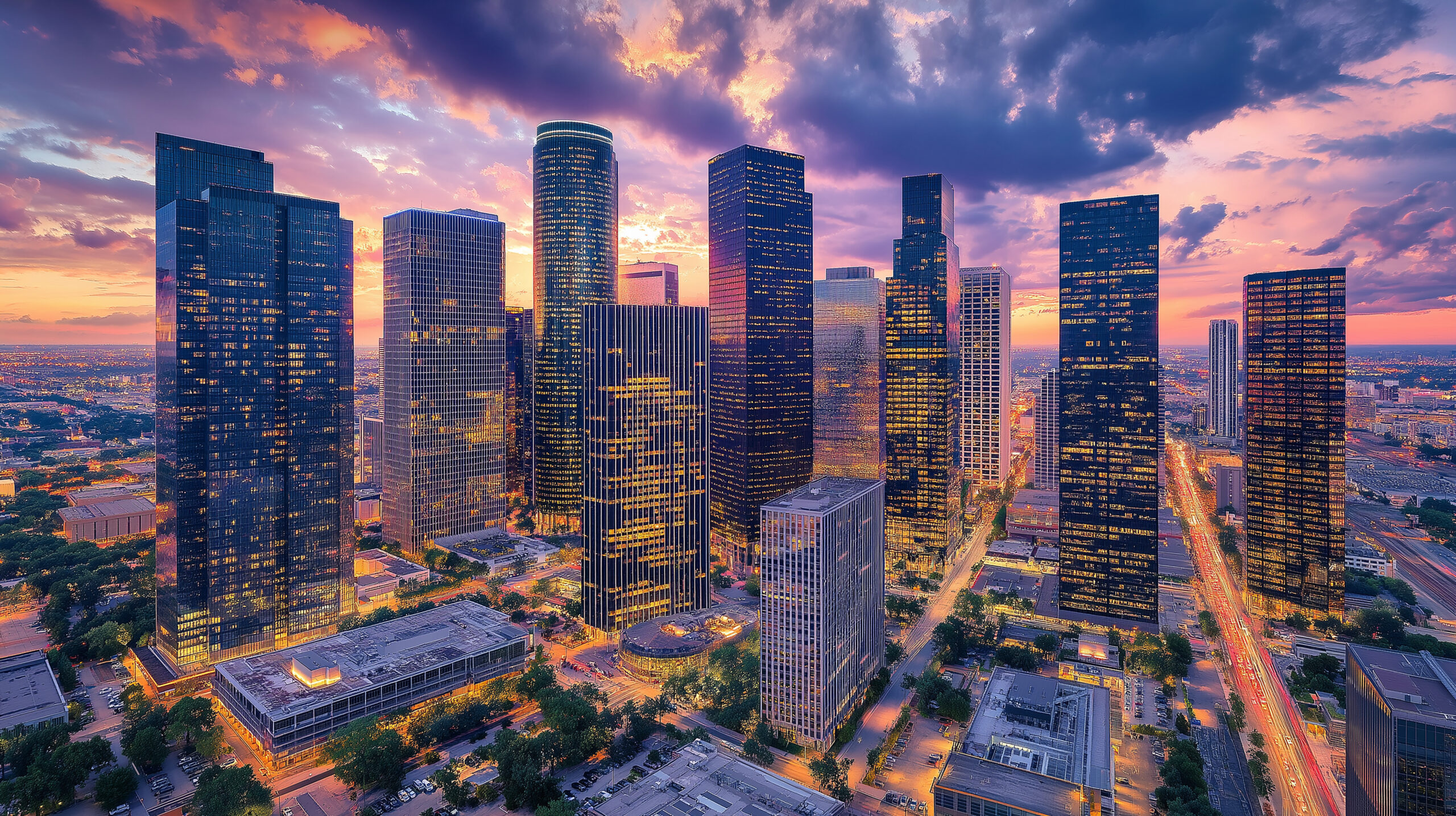 Houston skyline representing The Americas headquarters